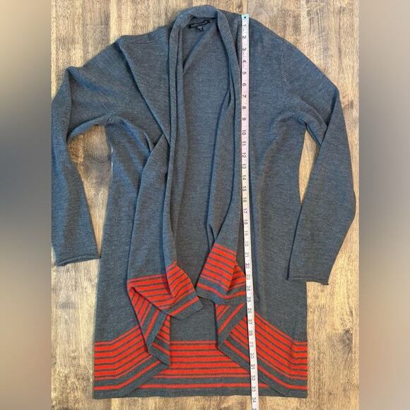 Eileen Fisher Women’s Waterfall Long Cardigan 100% Merino Wool Sweater Sz Small - Picture 6 of 11